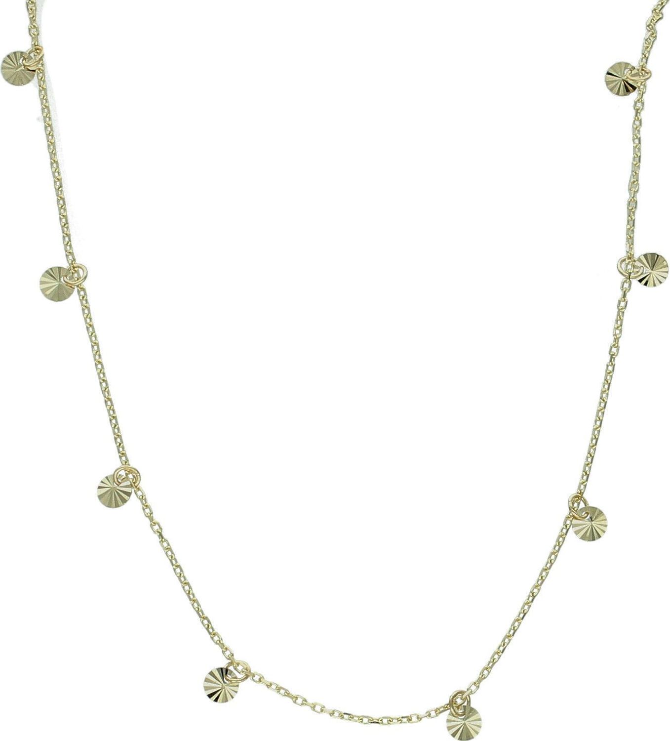 Złoty naszyjnik damski 585 celebrytka z grawerowanymi kółeczkami N0377 (3).jpg